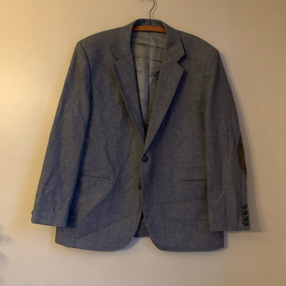 Vintage Circle S Texas Ranch & Western Sport Coat Blazer 46R  Cowboy Brown Wool - Picture 1 of 10